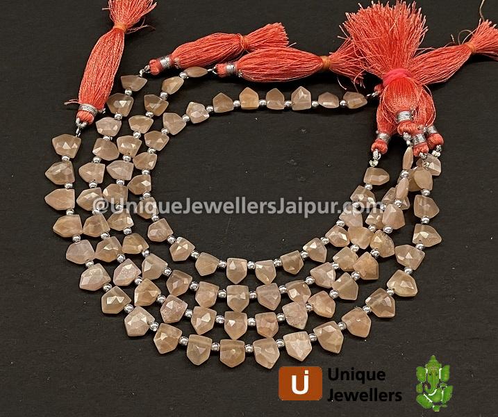 Peach Moonstone Faceted Pentagon Beads